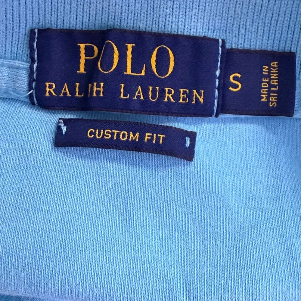 Polo Ralph Lauren Polo Shirt Men Small Blue Yellow Pony Custom Fit Cotton Preppy